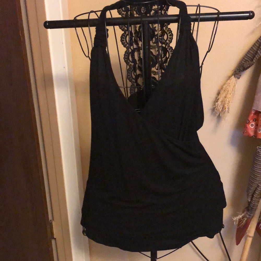 Black and lace top